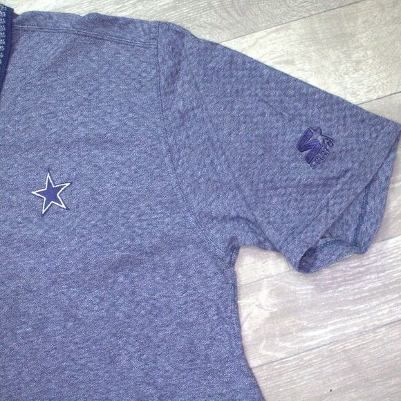 Vtg Pro Line Starter Cowboys Shirt Men's L Short Sleeve 3 Button Up Polo NFL - Picture 4 of 6